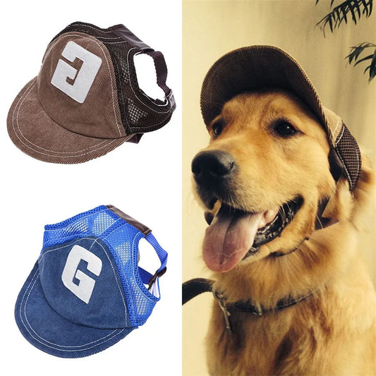 Adjustable Dog Baseball Hat with Ear Holes – Breathable Sun Protection Cap for Small to Large Dogs & Pets