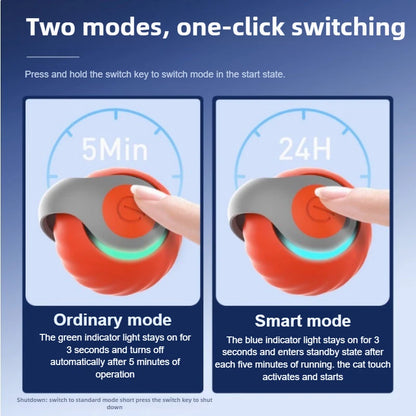 USB Rechargeable Smart Cat Ball Toy – Automatic Rolling Ball with Faux Tail for Active Kitten Training & Play
