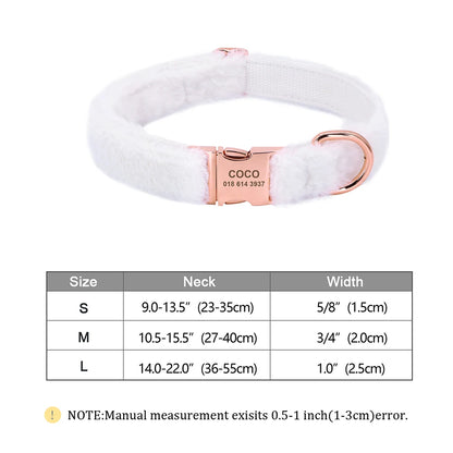 Custom Velvet Dog Collar with Engraved ID Tag – Soft Adjustable Pet Collar for Dogs & Puppies, Personalized Name & Phone Number