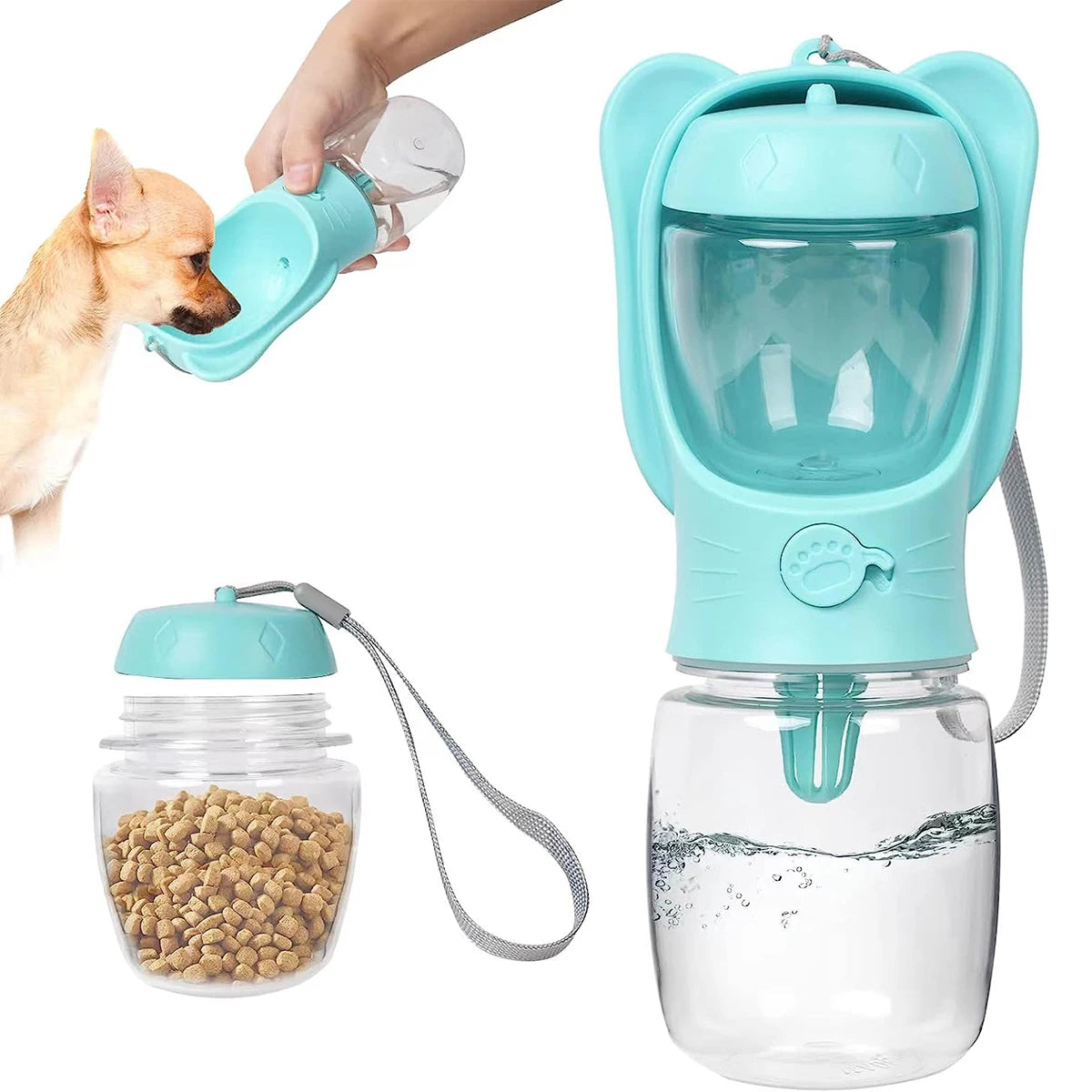 portable dog water bottle food container
