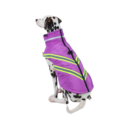 Purple warm waterproof coat for medium and large dogs