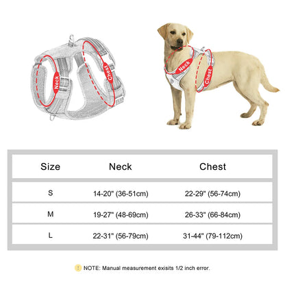 Reflective safety dog harness – breathable waterproof design